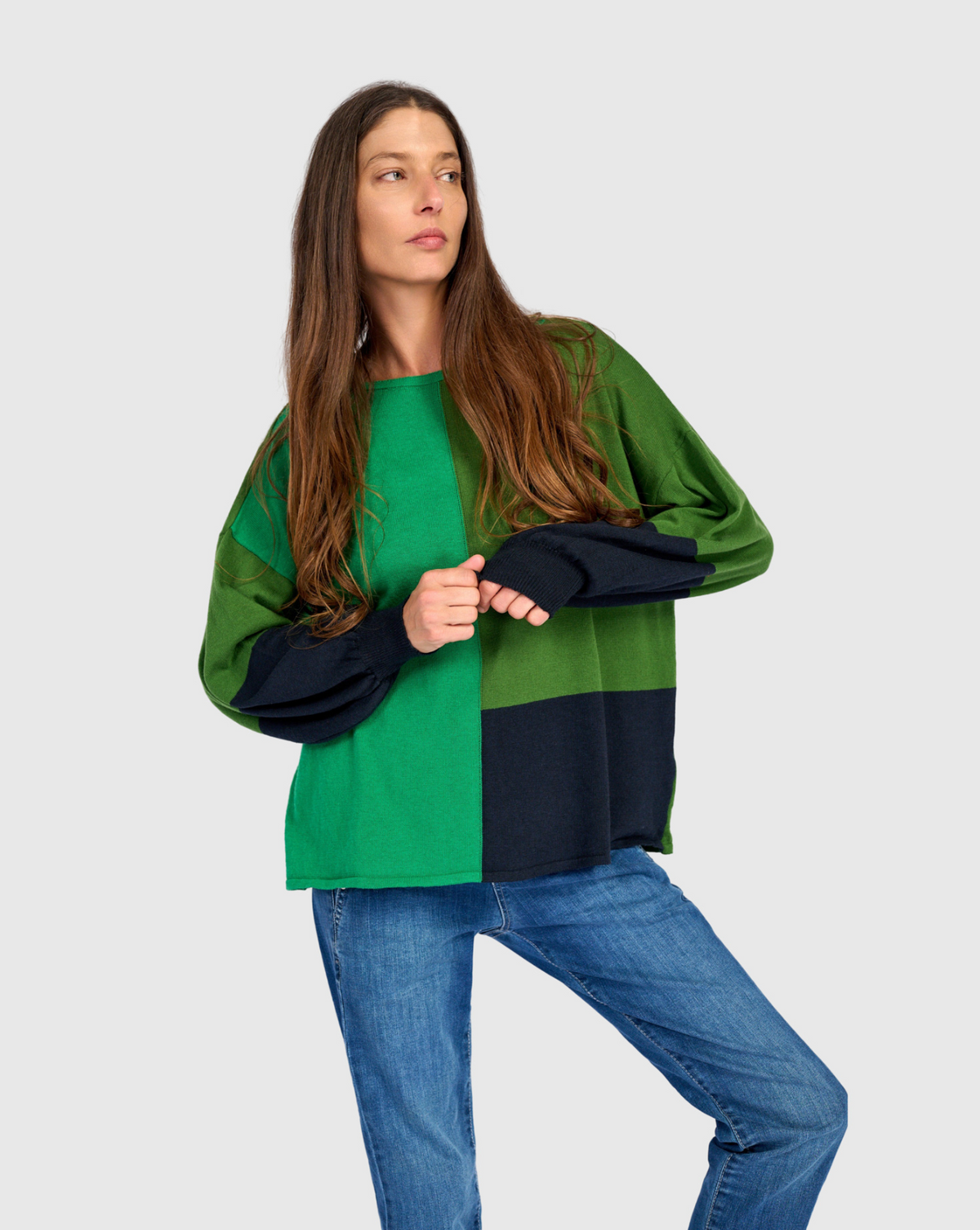 ALEMBIKA Figgy Puff Sleeve Sweater - AS55G - GREEN