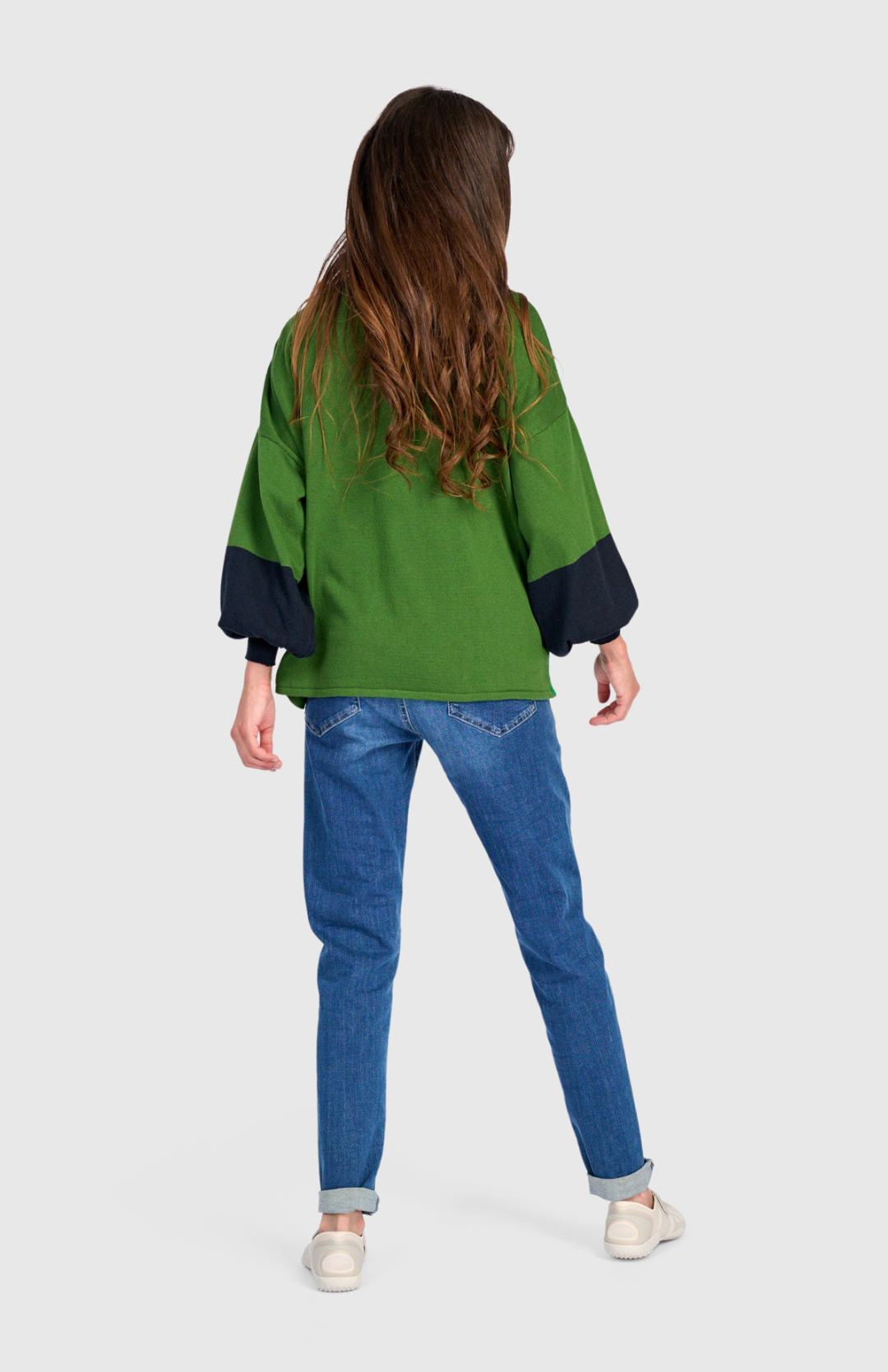 ALEMBIKA Figgy Puff Sleeve Sweater - AS55G - GREEN
