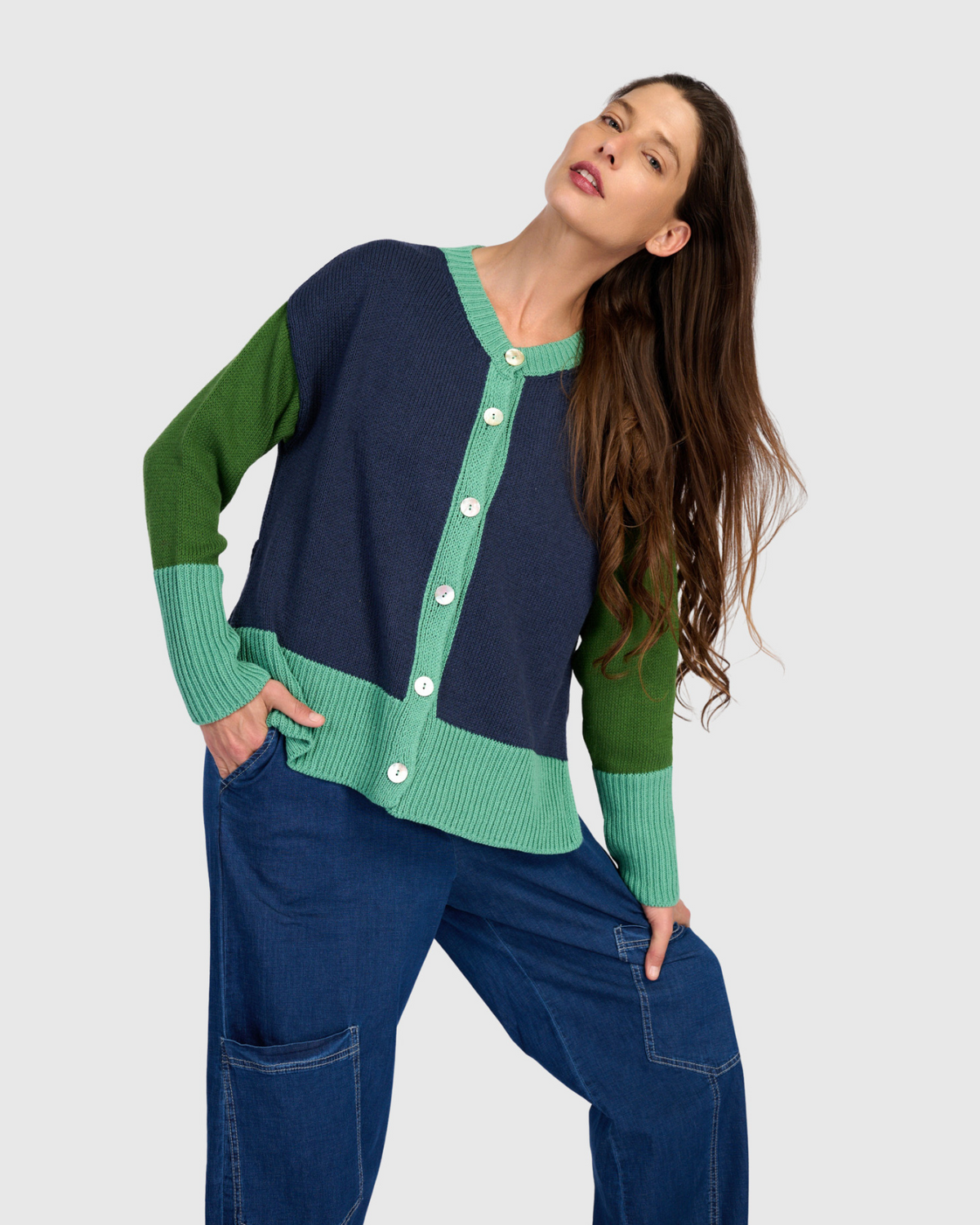 ALEMBIKA Button Down Cardigan - AS57M - MIDNIGHT