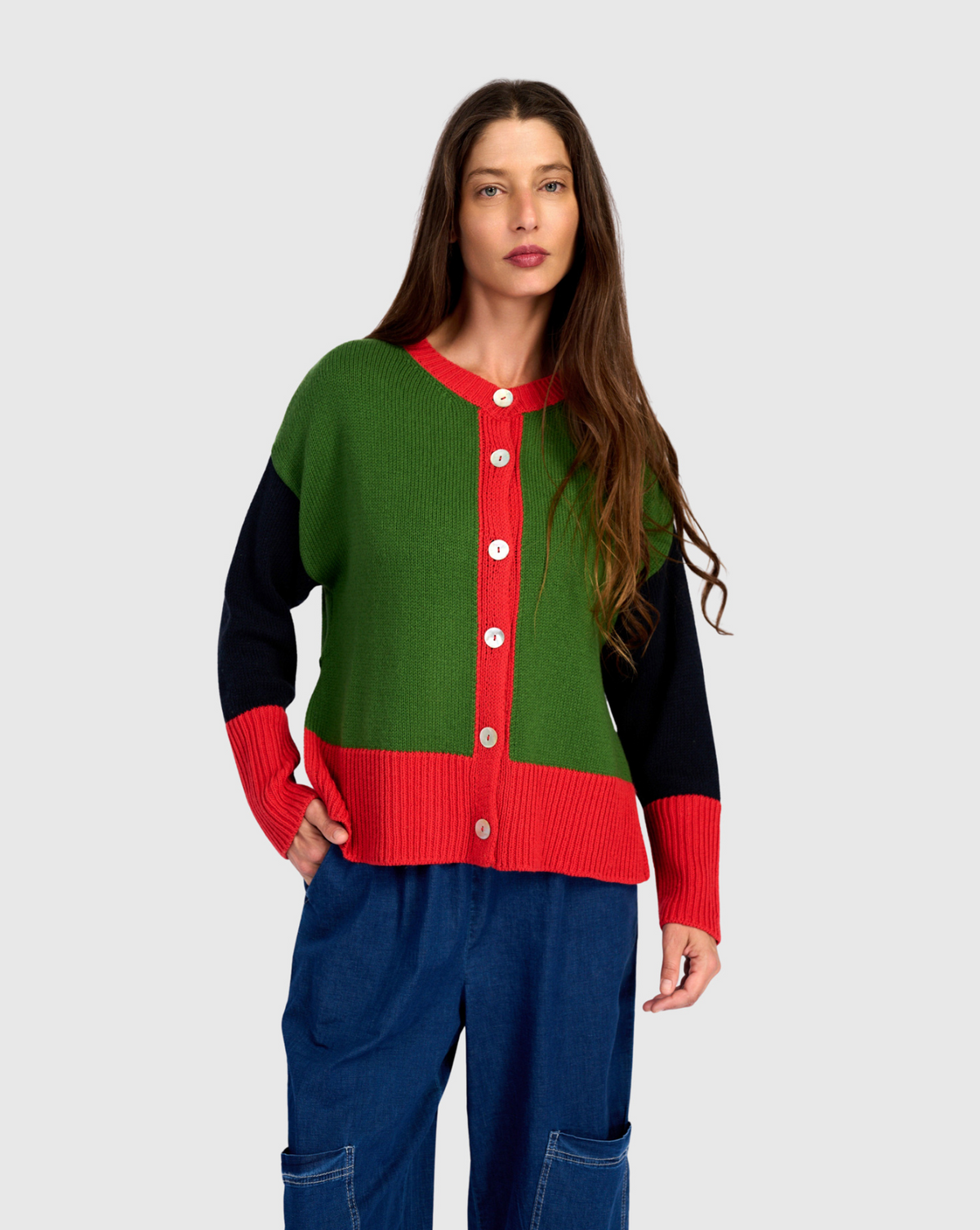 ALEMBIKA Button Down Cardigan - AS57G - GREEN