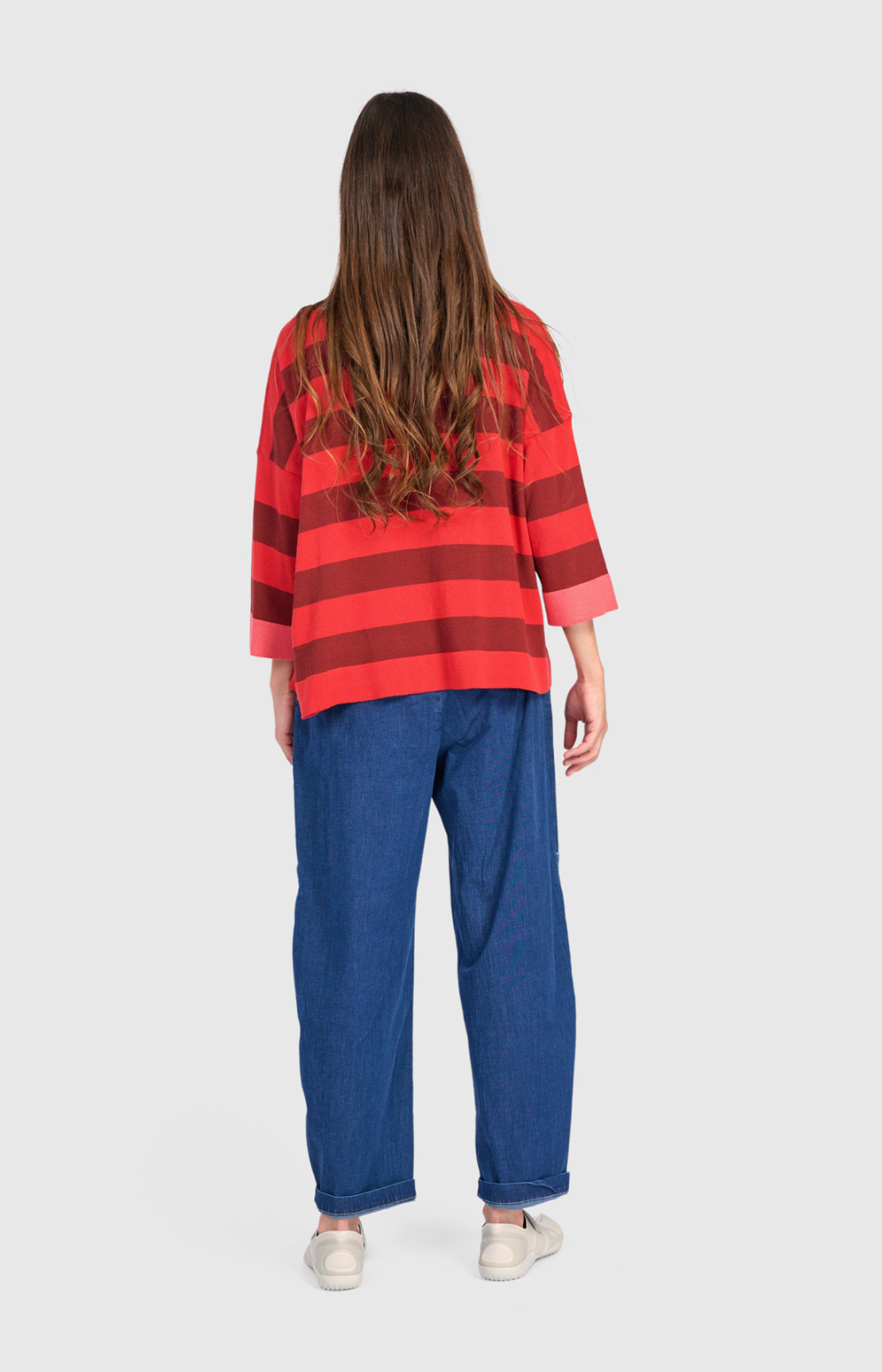 ALEMBIKA Cozy Stripe Sweater - AS59R - RED
