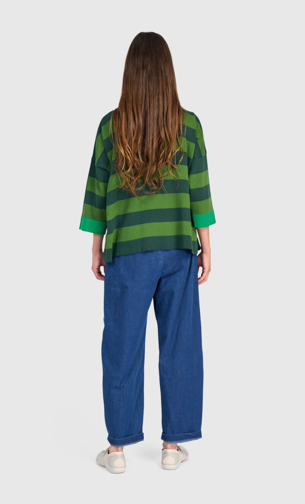 ALEMBIKA Cozy Stripe Sweater - AS59G - GREEN