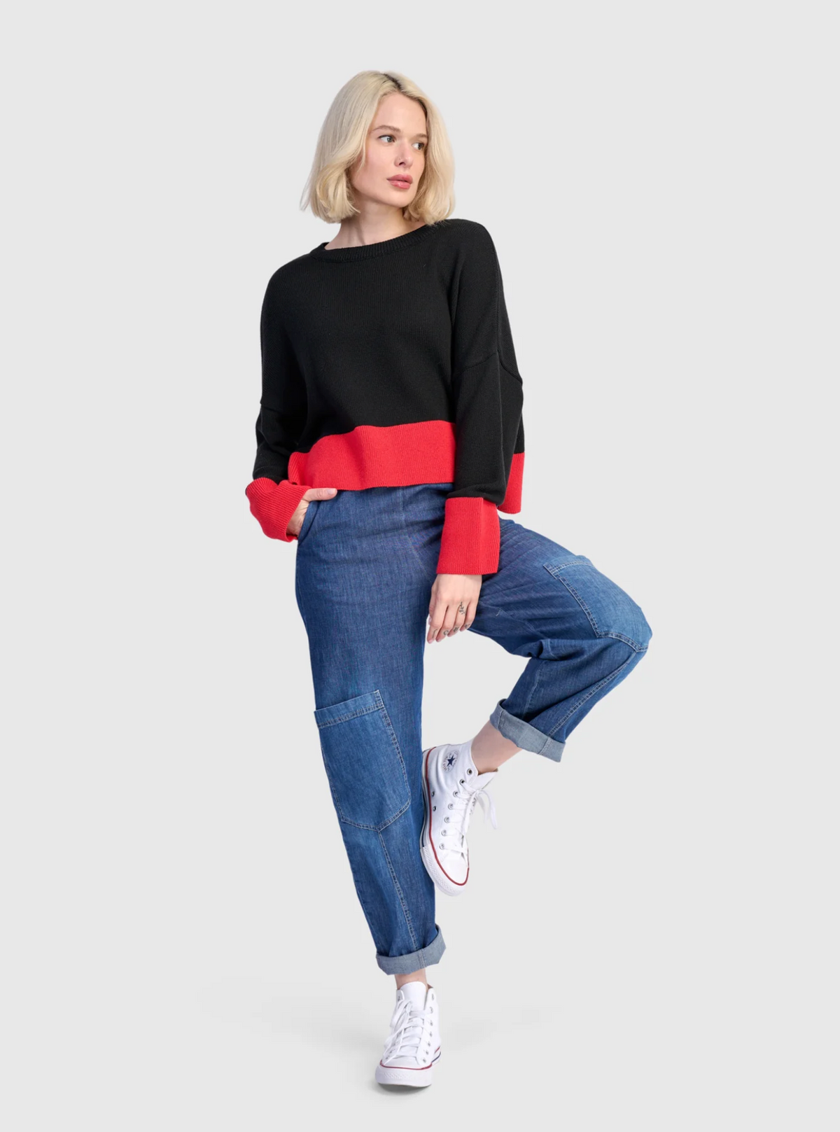 ALEMBIKA Vista Block Sweater - AS940R - RED