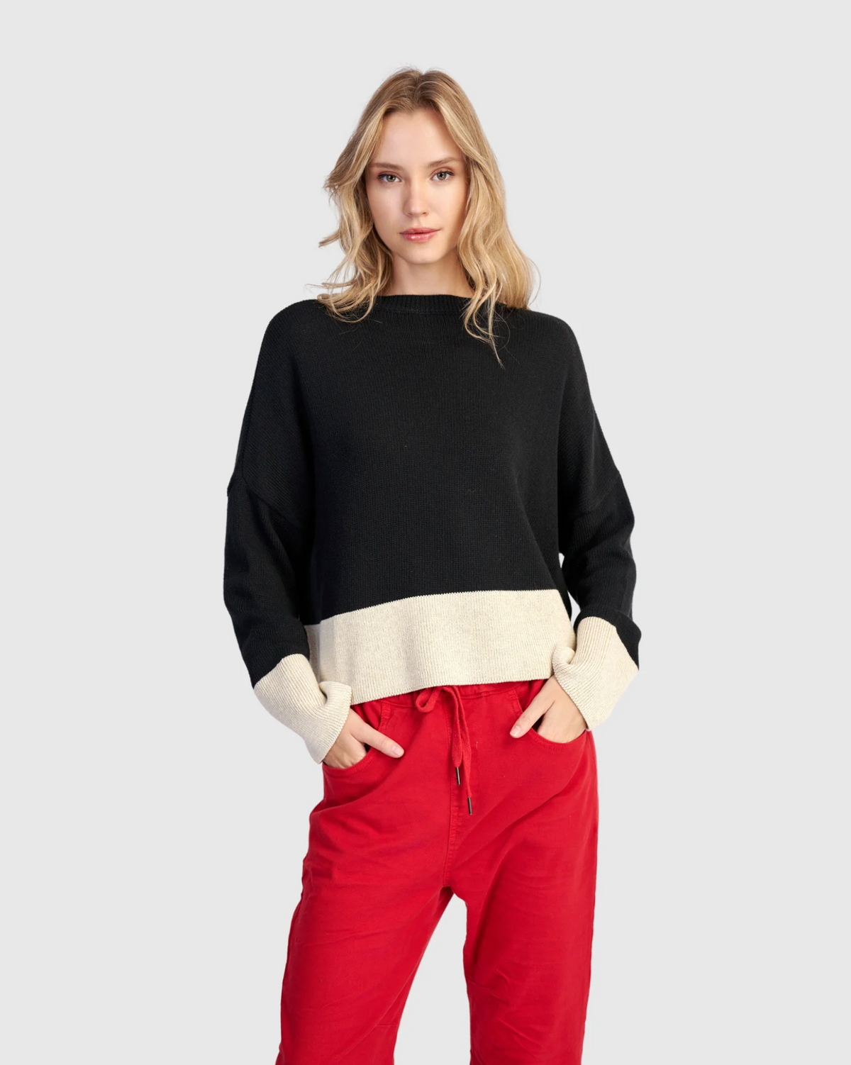 ALEMBIKA Vista Block Sweater - AS940C - CREAM