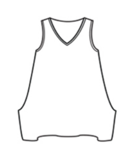 CUT LOOSE Rayon Parachute V-Neck Vented Tank - 6215537