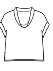 CUT LOOSE Rayon Parachute Short Sleeve Cowl Top - 6216139