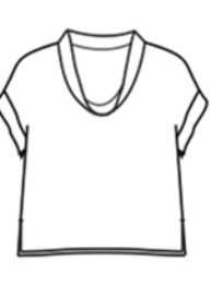 CUT LOOSE Rayon Parachute Short Sleeve Cowl Top - 6216139