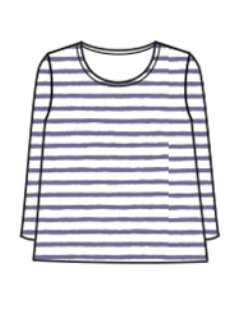CUT LOOSE Blue Stripe 3/4 Split Back Top - 5877965
