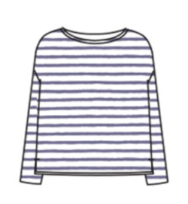CUT LOOSE Blue Stripe Relaxed T-Shirt - 5876934