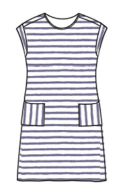 CUT LOOSE Blue Stripe T-Shirt Dress - 5871148