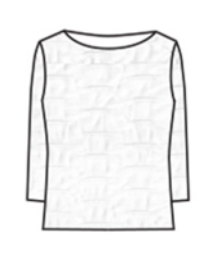 CUT LOOSE Textured Viscose Knit 3/4 Sleeve Boatneck Top - 6645060