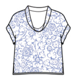 CUT LOOSE Bandana Short Sleeve Cowl Top - 4336139