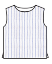 CUT LOOSE Blue Linen Stripe Shell with Wide Facing - 4615331