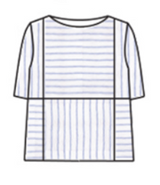 CUT LOOSE Blue Linen Stripe Seamed Boxy Top - 4616201