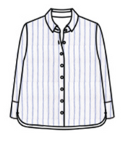 CUT LOOSE Blue Linen Stripe Crop Easy Shirt - 4616986