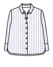 CUT LOOSE Blue Linen Stripe Crop Easy Shirt - 4616986