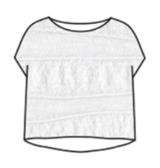 CUT LOOSE Cotton Texture Wave High Low Top - 1106182