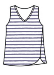 CUT LOOSE Blue Stripe V-Neck Shell - 5875458