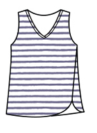 CUT LOOSE Blue Stripe V-Neck Shell - 5875458