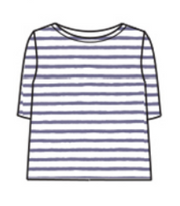 CUT LOOSE Blue Stripe Elbow Sleeve Top - 5876181
