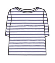 CUT LOOSE Blue Stripe Elbow Sleeve Top - 5876181
