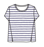 CUT LOOSE Blue Stripe Short Sleeve Crop Top - 5876436