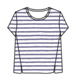 CUT LOOSE Blue Stripe Short Sleeve Crop Top - 5876436