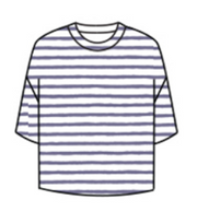 CUT LOOSE Blue Stripe Boxy Tee - 5876915