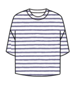 CUT LOOSE Blue Stripe Boxy Tee - 5876915