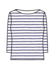 CUT LOOSE Blue Stripe 3/4 Sleeve Boatneck Top - 5875060