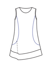 CUT LOOSE Linen Combo Asymmetrical Tunic Dress - 5700215
