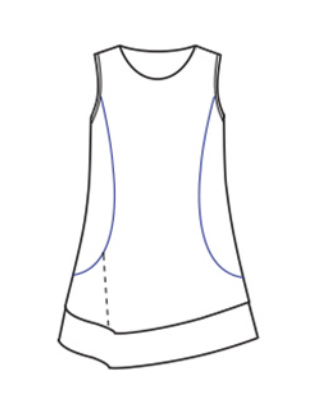 CUT LOOSE Linen Combo Asymmetrical Tunic Dress - 5700215
