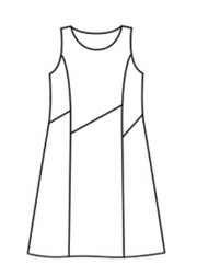 CUT LOOSE Linen Combo Asymmetrical Waist Dress - 5700362