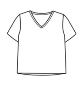 CUT LOOSE Linen Cotton Jersey Short Sleeve V-Neck Crop Top - 5016537