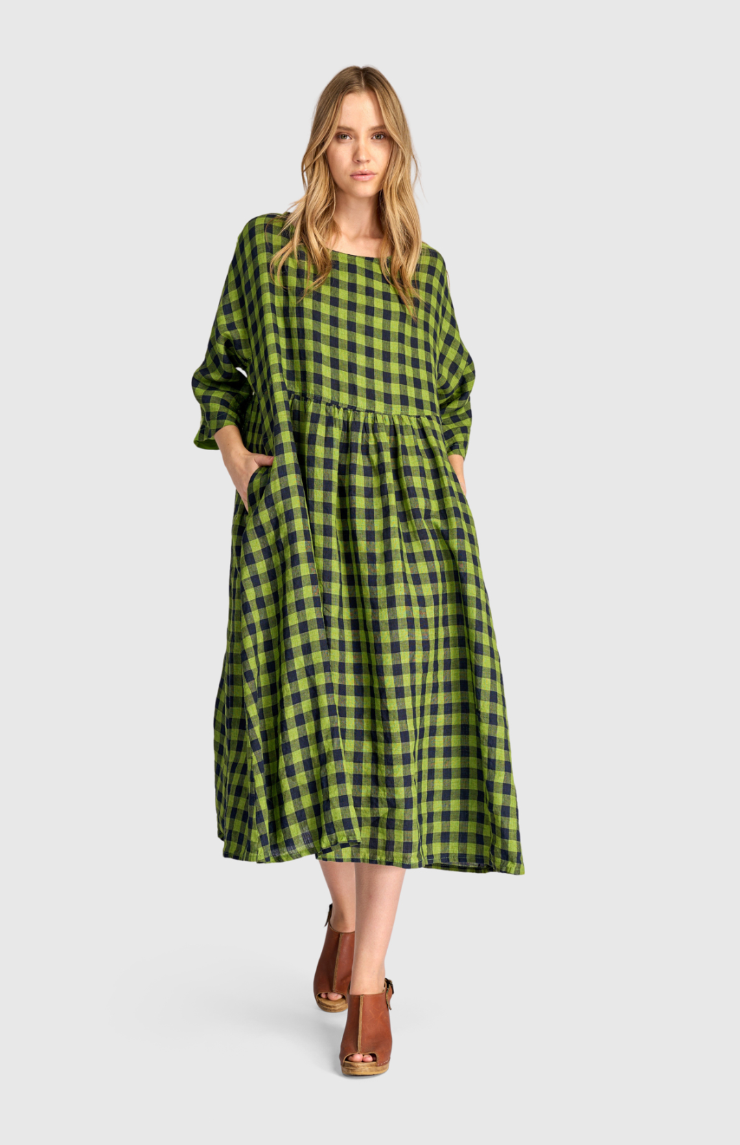 ALEMBIKA Linen Dress - SD170L - LIME