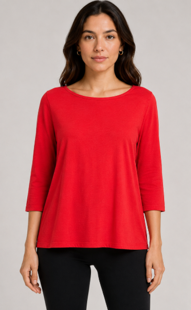 Prairie Cotton by CMC Boatneck 3/4 Sleeves Tee - 8276