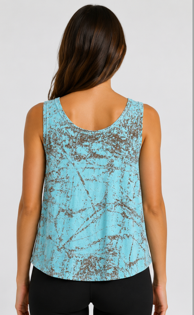 Prairie Cotton by CMC Printed A-Line Tank Top - SR047/P - JERSEY SCRIBBLE