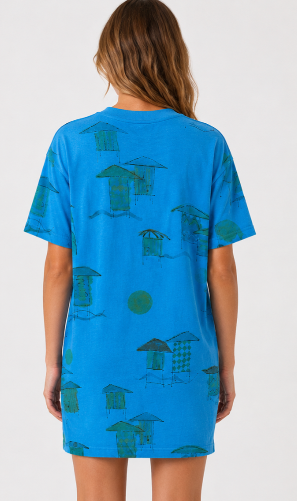 Prairie Cotton by CMC Printed Brook Short Sleeve Dress - BB157/P - JERSEY BORA BORA