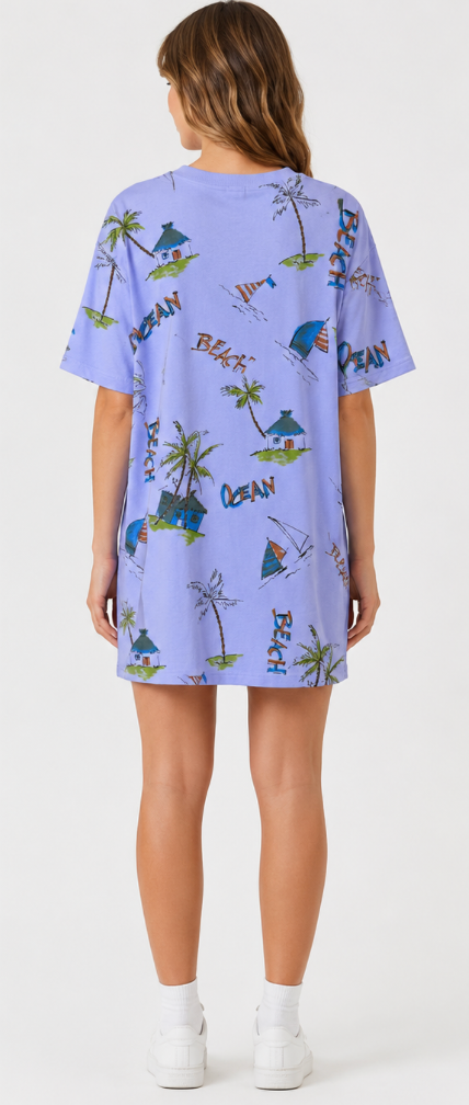 Prairie Cotton by CMC Printed Brook Short Sleeve Dress - OC157/P - JERSEY OCEAN CARIBE