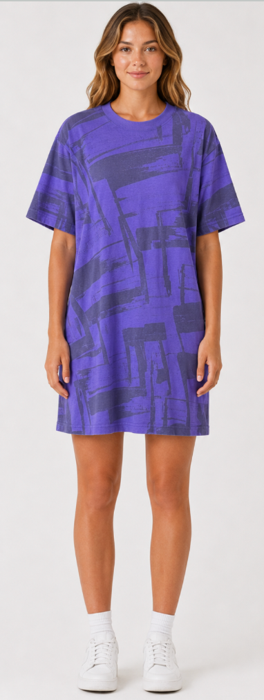 Prairie Cotton by CMC Printed Brook Short Sleeve Dress - AB157/P - JERSEY ABSTRACT