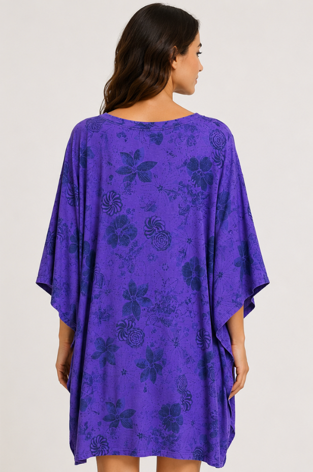 Prairie Cotton by CMC Printed Kaftan - IN720/P - JERSEY NEW INDIGO