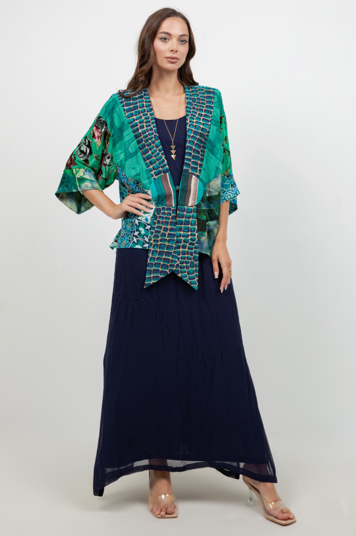 Sterling Style Frog Closure Jacket - 6244J TEAL