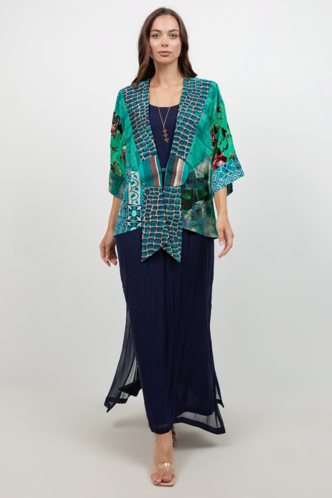 Sterling Style Frog Closure Jacket - 6244J TEAL