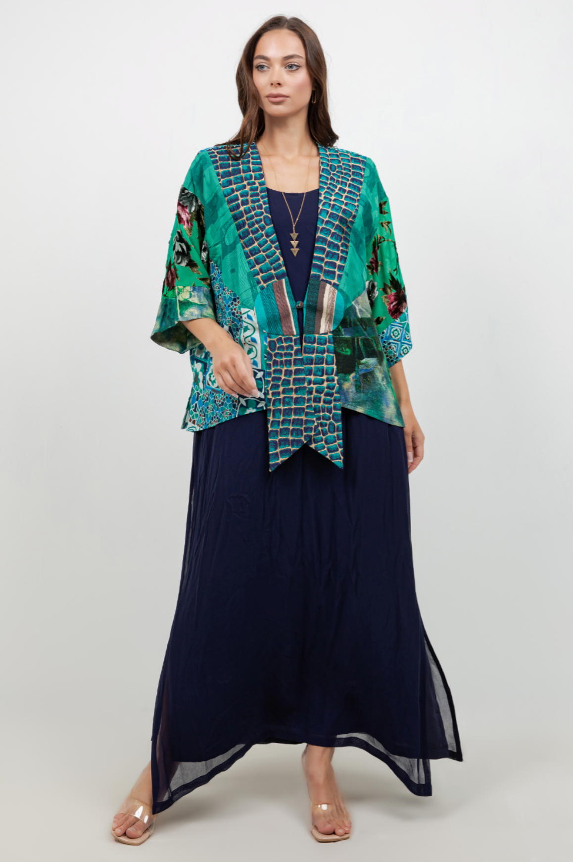 Sterling Style Frog Closure Jacket - 6244J TEAL