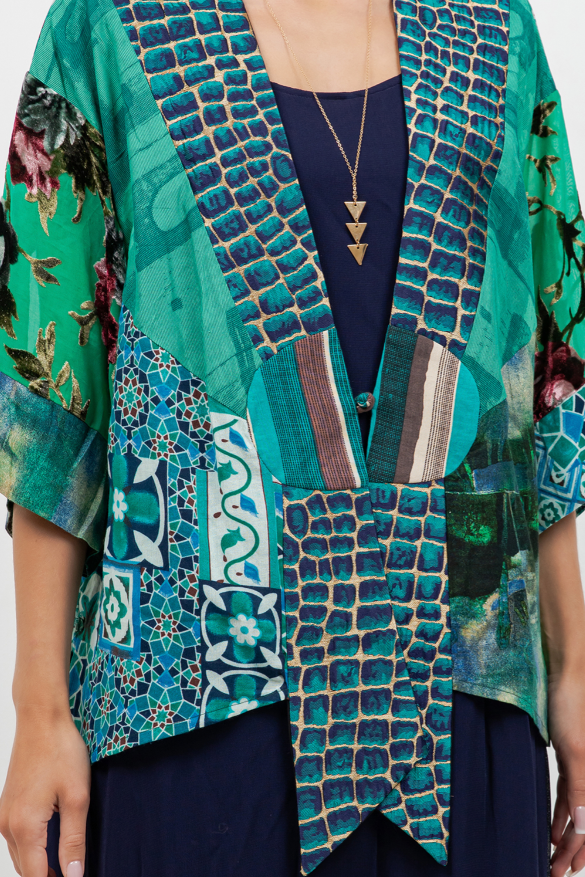 Sterling Style Frog Closure Jacket - 6244J TEAL