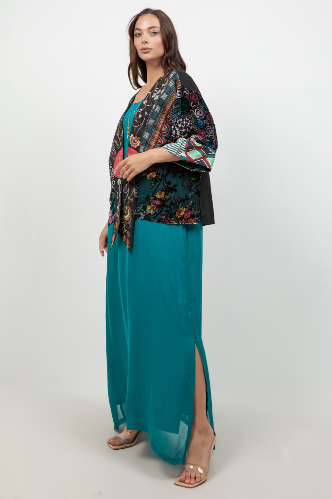 Sterling Style Frog Closure Jacket - 6245J GREEN MULTI
