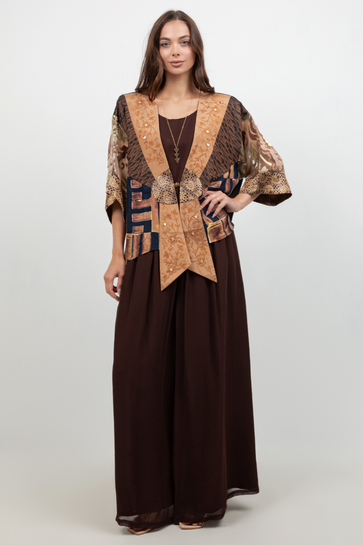 Sterling Style Frog Closure Jacket - 6292J BROWN