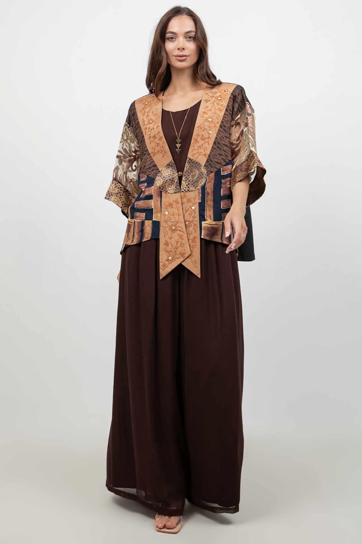 Sterling Style Frog Closure Jacket - 6292J BROWN
