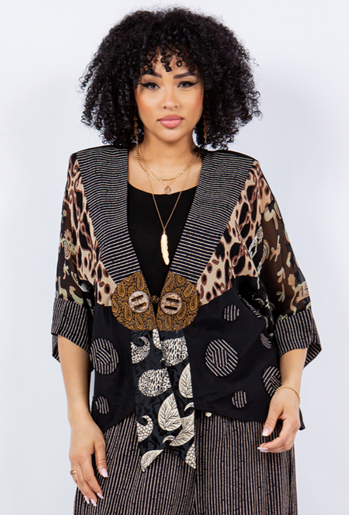 Sterling Style Frog Closure Jacket - 5775J BLACK