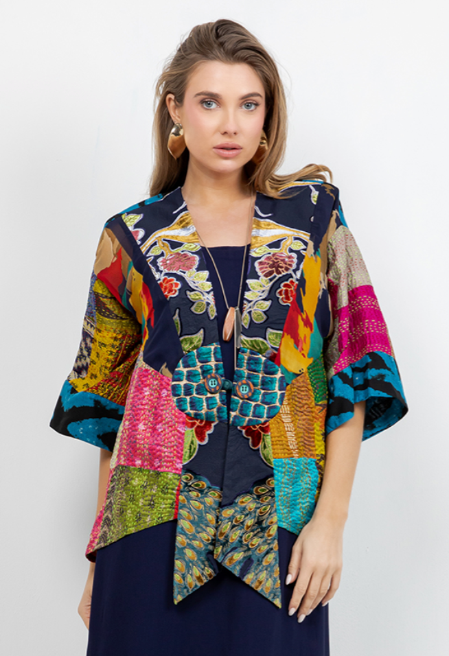 Sterling Style Frog Closure Jacket - 6187J NAVY/MULTI